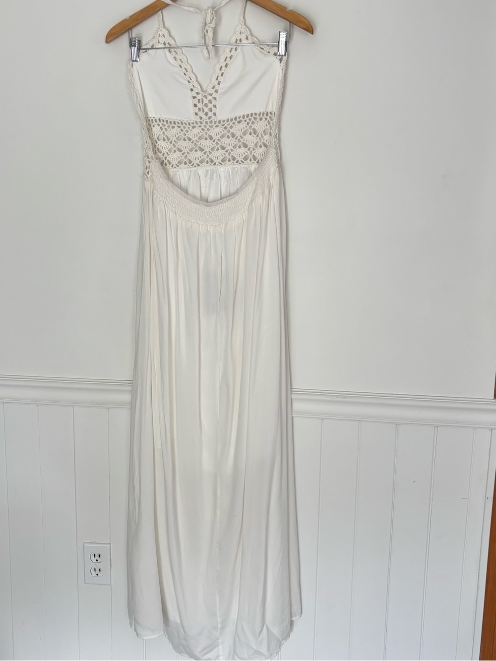 LILBETTER Women's Beach Crochet Backless Bohemian Halter Maxi Dress XL NEW - Picture 10 of 16